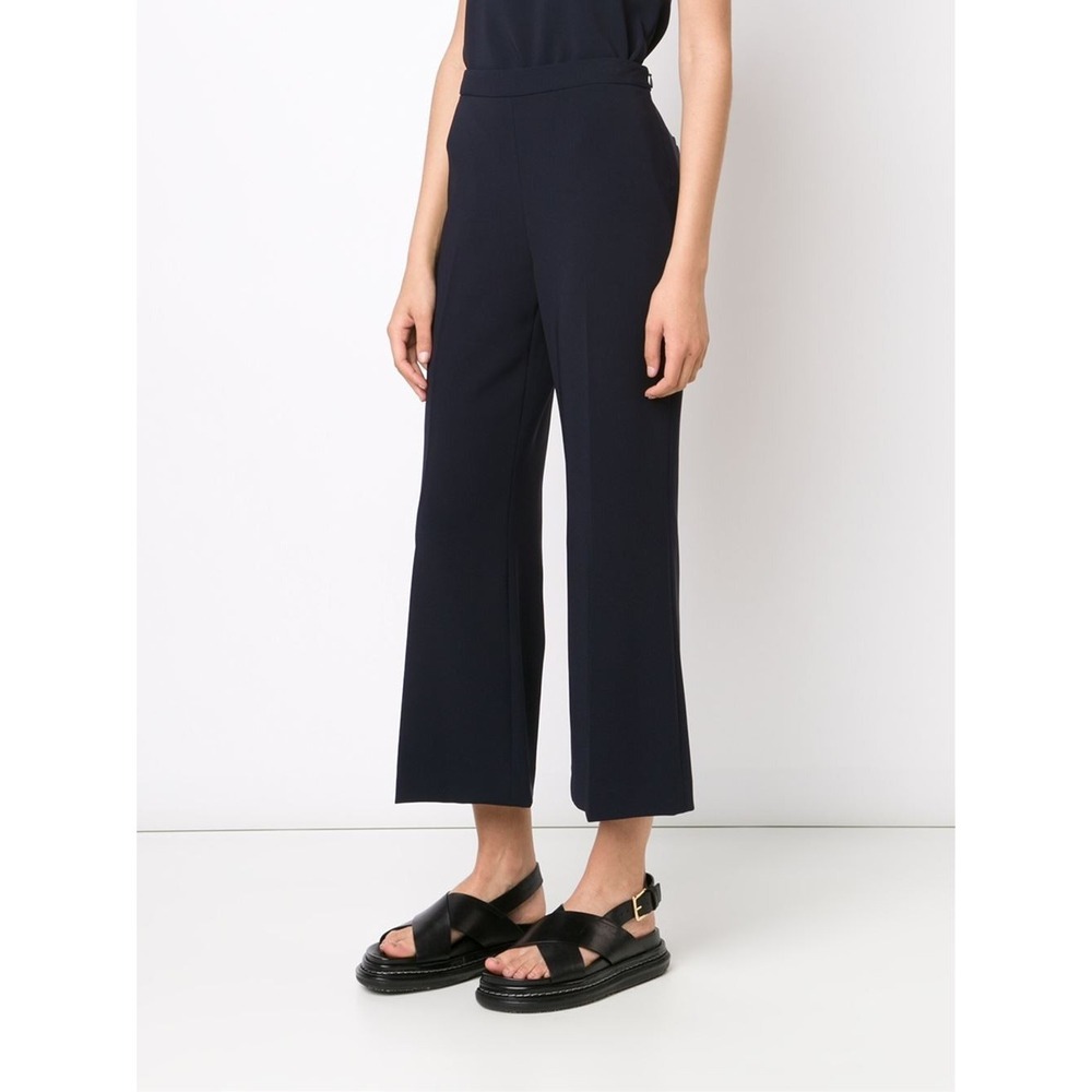 Theory Laleenka Admiral Crepe Crop Flare Pants Trouser Black Size 0 $285